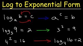 Writing Logarithmic Equations In Exponential Form [upl. by Jenica]