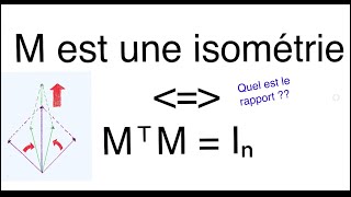 Pourquoi M est une isométrie revient à MᵀM  Iₙ [upl. by Jerz656]