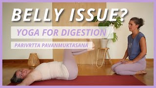 Yoga for Digestion Parivrtta Pavanmuktasana WindRelieving Pose [upl. by Llednil]