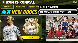 4x REDEEM CODE FC MOBILE 25 7x FREE ICON amp 102 OVR BECKHAM ICON CHRONICLE FC MOBILE [upl. by Tnelc]