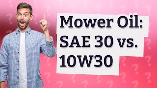 Can I use SAE 30 instead of 10W30 in my lawn mower [upl. by Alamap]