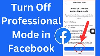 How to off Professional Mode in Facebook App 2024 [upl. by Woothen]