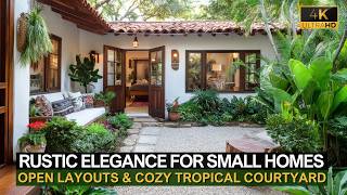 Rustic Elegance for Small Homes Stunning Open Layouts amp Cozy Tropical Courtyard Inspiration [upl. by Stedt858]