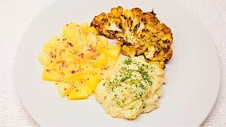 Delicious roasted cauliflower with parsnip cream  Simple and Healthy Recipe [upl. by Domineca]