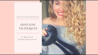 Simple diffusing techniques tutorial for naturally wavy  cury hair [upl. by Apurk318]