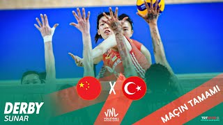 Maçın Tamamı  Türkiye  Çin quot2024 Kadınlar VNL Hong Kong Etabı 3 Maçquot X Derby [upl. by Ynaffet]