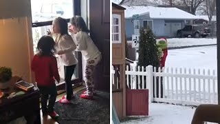 The Grinch surprises kids at their home [upl. by Natsirt]