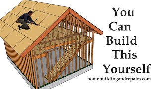 How To Build Two Car Garage With Storage Loft And Stairs  Building Education Series Part 1 [upl. by Bumgardner]