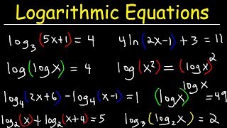 Solving Logarithmic Equations [upl. by Sanyu]