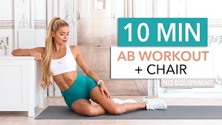 10 MIN AB WORKOUT  CHAIR  intense workout for lower upper amp side abs I Pamela Reif [upl. by Sieber]