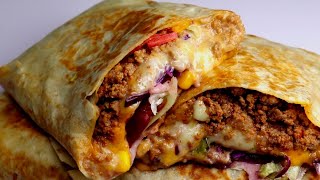 Beef Cheese WrapBeef burrito By Recipes of the World [upl. by Aianat]