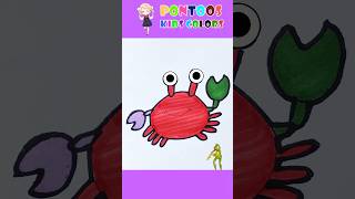 Crab song 🦀🖌️kidssong crab shortfeed shorts nurseryrhymes draw color trending howtodraw [upl. by Gladis]