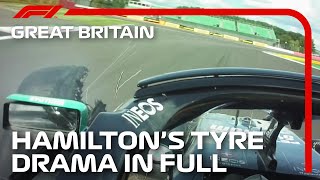 Lewis Hamiltons Tyre Drama In Full With Radio  2020 British Grand Prix [upl. by Annaoy]