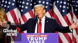 quotLook what happenedquot Trump proclaims victory in 2024 US election  FULL SPEECH [upl. by Helve]