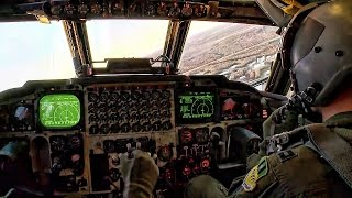 B52 Bomber Landing • InFlight Cockpit Video [upl. by Norret]