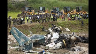 Plane crashes just after takeoff from Nepals capital killing 18 people with pilot lone survivor [upl. by Demb]