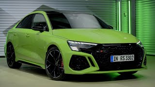 Audi RS3 2022 Saloon Limousine in Kyalami Green Exterior Interior and Infotainment [upl. by Ihcelek]