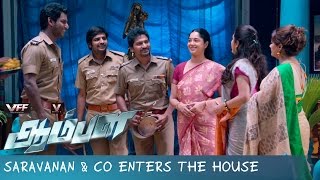 Saravanan amp Co Enters the House  Aambala  Movie Scenes  Vishal  Sundar C [upl. by Brower]