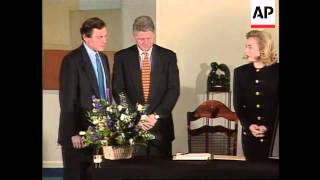 USA  Clintons Sign Book Of Condolences [upl. by Edmonds134]