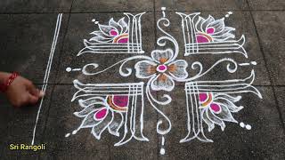 Margazhi kolam designs🌺2x2 dots Dhanurmasam muggulu🌺 Nelaganta Muggulu🌺Side Border rangoli designs [upl. by Cleo]