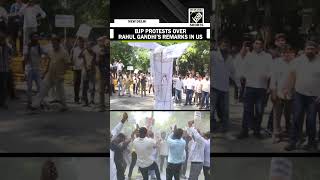 BJP workers hold protest in Delhi over Congress leader Rahul Gandhi’s remarks in US [upl. by Badger565]