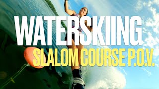 Waterskiing Slalom Course New Perspective Ski Camera [upl. by Aramat]