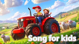 Catchy Song for Kids Tractor Bus Truck Car on the Farm [upl. by Ainotal845]