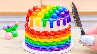 The Top Rainbow Cake Recipe 💥✨ 100 Miniature Rainbow Fondant Cake Decoration 🤗 By Toco Dessert [upl. by Aicen617]