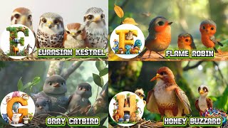 ABC Bird Animals song  Learn Alphabets  English and Animals for Kids  Alphabets Kids Song [upl. by Adnilemreh864]