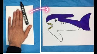 ✏️💗 TEKENEN VOOR BEGINNERS HANDTEKENING HAAI ♡ TEKENEN IN STAPPEN MAKKELIJK ♡ TEKENEN DIEREN [upl. by Cassey]