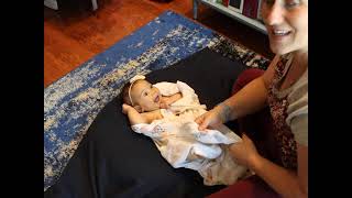 Palmar and plantar grasp and Babinski reflex in typical 3 month infant [upl. by Asereht]