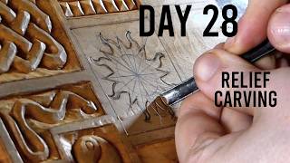 How to Carve a Sun Motif  Day 28 [upl. by Otreblanauj]