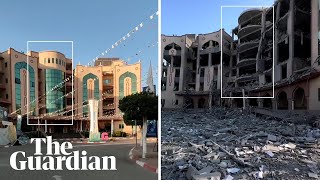 Gaza City before and after footage shows destruction wreaked by war [upl. by Demetris]