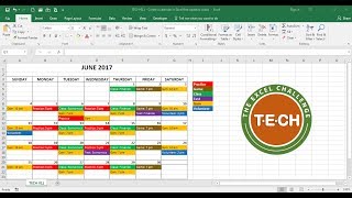 TECH011  Create a calendar in Excel that automatically updates colors by event category [upl. by Lutero73]