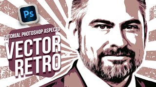 Tutorial Photoshop  Tu retrato con aspecto vectorizado retro [upl. by Wojak]