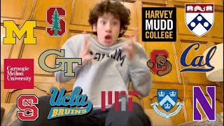 COLLEGE DECISION REACTIONS 2024 29 colleges ivies stanford UCs T20s and MORE [upl. by Itnava251]