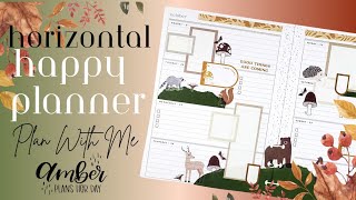 Happy Planner Horizontal Plan With Me Creating A Woodland Scene [upl. by Lewert]