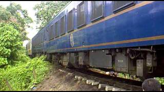 PNR Inaugural Bicol Express Train passing through the eroded embankment at Sipocot [upl. by Navillus]