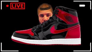 🔴Live Cop Air Jordan 1 High OG Bred Patent [upl. by Pedaiah]