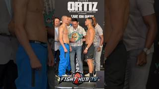 Vergil Ortiz STARES DOWN Serhii Bohachuk at weigh ins [upl. by Nialb565]