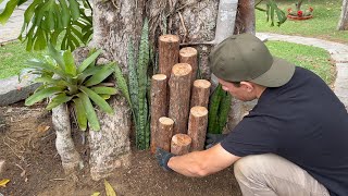 JARDIM EM TRONCO DE ÁRVORE Decore seu Quintal com Lindas Ideias [upl. by Nimajnab534]