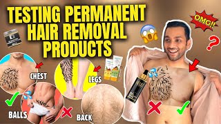 TESTING PERMANENT HAIR REMOVAL PRODUCTS  Hair Removal Cream Spray  Permanent Body Hair Remove [upl. by Ahseenyt]