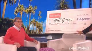 Bill gates reaction on receiving check from Ellen  Ellen Show  awkward moment [upl. by Barsky]