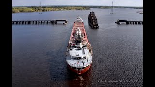 All the way to the Bong Bridge on this Duluth arrival The Arthur M Anderson with limestone May 13 [upl. by Pebrook808]