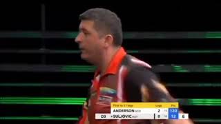 Mensur Suljovic vs Gary Anderson  All the Last Dart Checkouts  Champions League of Darts 2017 [upl. by Ailegnave]