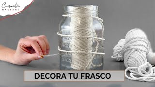 3 IDEAS con FRASCOS de Cristal ❤️Decora tus tarros de vidrio con Macramé [upl. by Harpp]