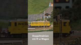 Doppeltraktion mit den neuen Rungenwagen trainspotting train trains modeltrains railway kato [upl. by Stacy]