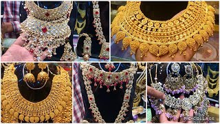 Pakisthani mirror cut bridal jewellery and Gold plate jewellery collection at Gausia market 😍 [upl. by Ernald]