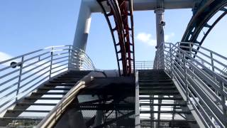 Dragon Challenge roller coaster Front Row both sides Universal Wizarding World of Harry Potter [upl. by Llerud]