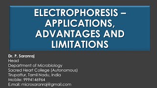 Electrophoresis  Applications Advantages and [upl. by Adlecirg]